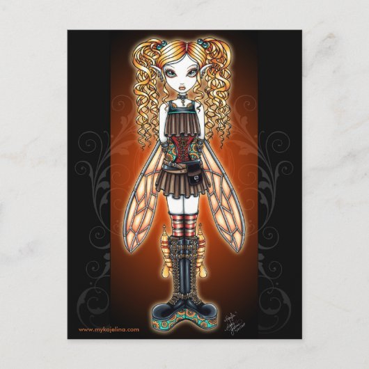 "Kayla" Steampunk Fairy Briefkaart (Voorkant)