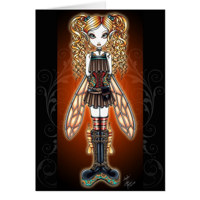 "Kayla" Steampunk Fairy Card (Voorkant)