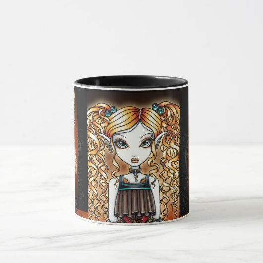 "Kayla" Steampunk Fairy Mok (Midden)