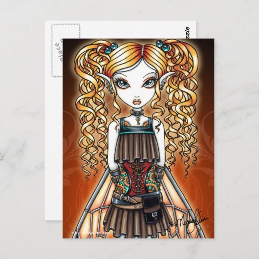 "Kayla" Steampunk Fairy Sluit Briefkaart af (Voorkant / Achterkant)