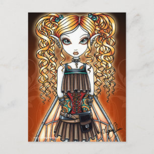 "Kayla" Steampunk Fairy Sluit Briefkaart af
