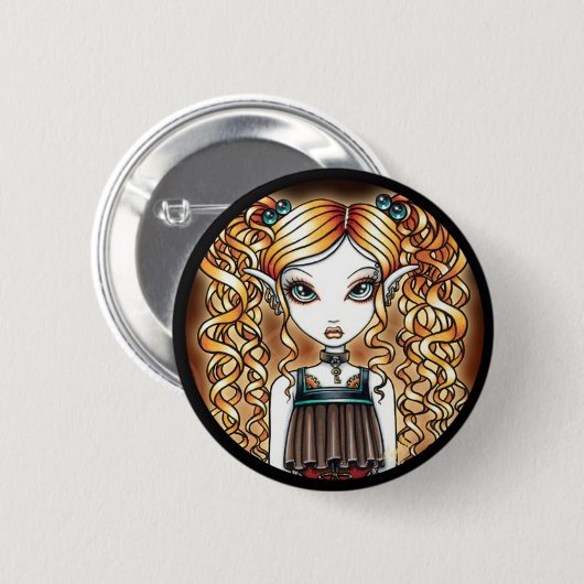 "Kayla" Steampunk Fairy Sluit Pinback Button af (Voorkant /achterkant)