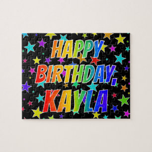 "KAYLA" voornaam, geun "HAPPY BIRTHDAY" Legpuzzel