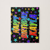 "KAYLA" voornaam, geun "HAPPY BIRTHDAY" Legpuzzel (Verticaal)