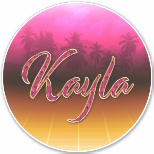 Kayla Vorname Name golden pink Aufkleber Sticker (Voorkant)