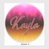 Kayla Vorname Name golden pink Aufkleber Sticker (Vel)