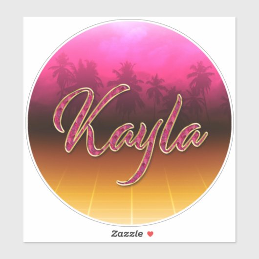 Kayla Vorname Name golden pink Aufkleber Sticker (Vel)