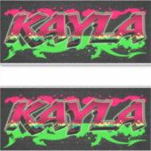 Kayla Vorname Name Graffiti Aufkleber Sticker (Voorkant)