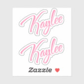 Kaylee Decoratieve Naam in Roze x2 Sticker (Vel)