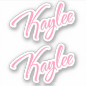Kaylee Decoratieve Naam in Roze x2 Sticker (Voorkant)