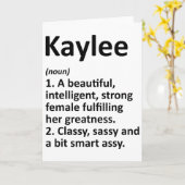 Kaylee Definitie Persoonlijke Naam Grappige Kerstm Kaart (Gele Bloem)