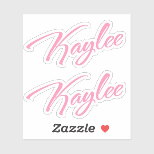 Kaylee-naam in roze script x2 sticker (Vel)