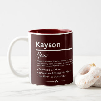 Kayson Personalized Name Tweekleurige Koffiemok