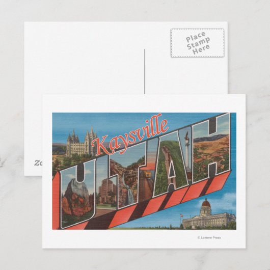 Kaysville, Utah - Grote letterscènes Briefkaart (Voorkant / Achterkant)