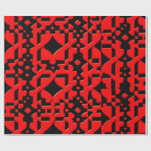 Kazachs Batik rood geometrisch patroon Cadeaupapier (Vlak)