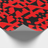 Kazachs Batik rood geometrisch patroon Cadeaupapier (Hoek)