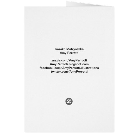 Kazachse Matryoshka Kaart (Achterkant)