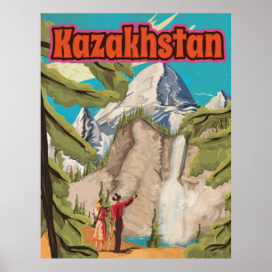 Kazachse Poster voor Vintage Travel