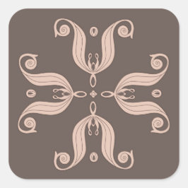 Kazachse tulpen patroon vierkante sticker