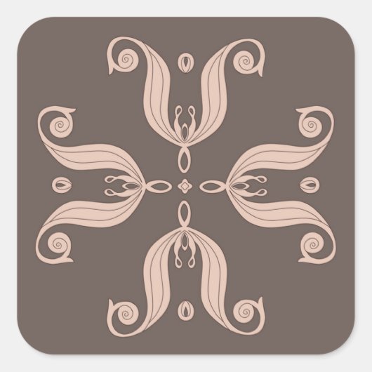 Kazachse tulpen patroon vierkante sticker (Voorkant)