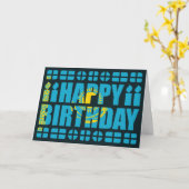 Kazachse vlag Birthday-kaart Kaart (Gele Bloem)