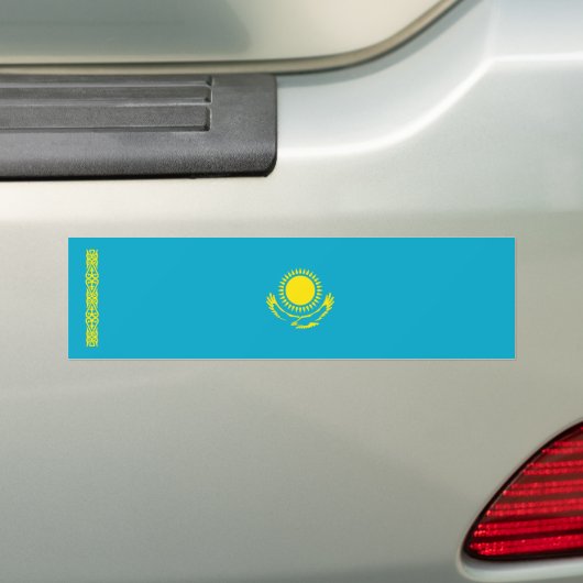 Kazachse vlag bumpersticker (Op auto)