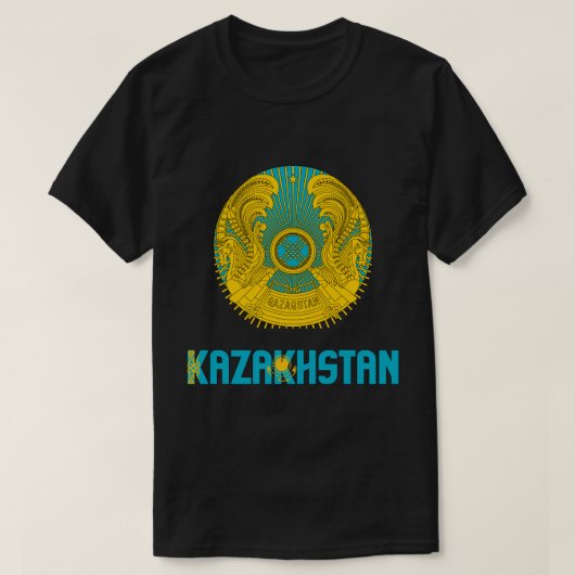 Kazachse vlag en wapenschild t-shirt (Design voorkant)