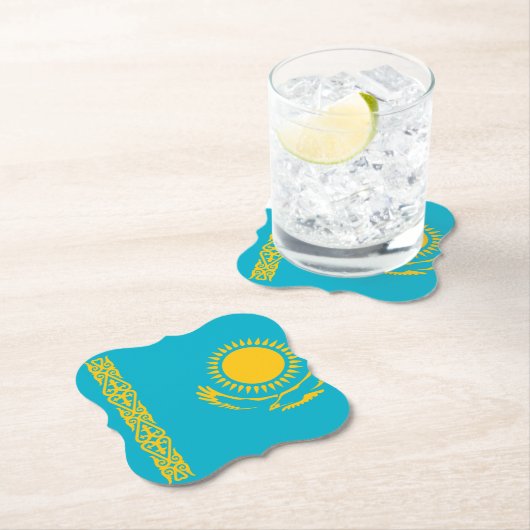 Kazachse vlag kartonnen onderzetters (Insitu)