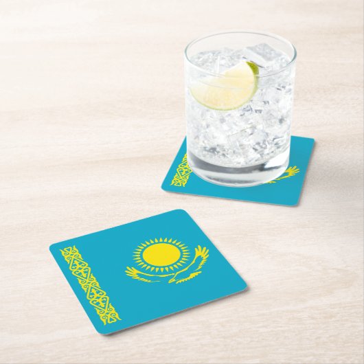 Kazachse vlag kartonnen onderzetters (Insitu)