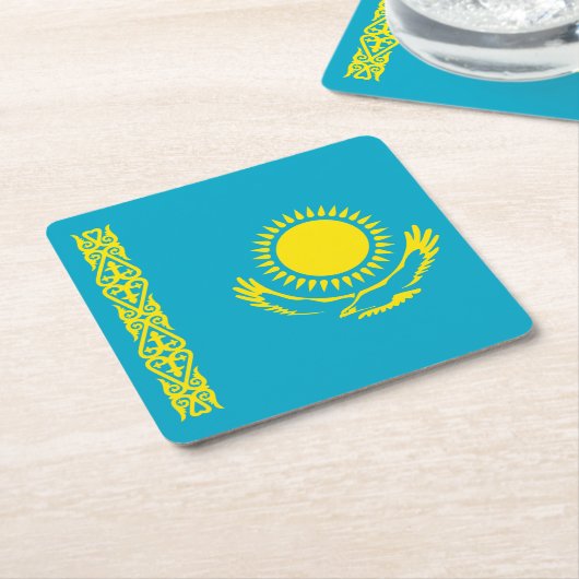 Kazachse vlag kartonnen onderzetters (Schuin)