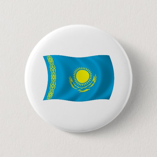 Kazachse Vlag Knop Ronde Button 5,7 Cm (Voorkant)