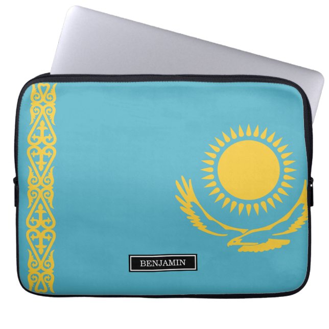 Kazachse vlag laptop sleeve (Voorkant)