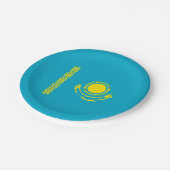 Kazachse vlag papieren bordje (Gekanteld)