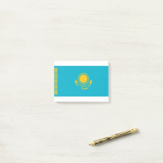 Kazachse vlag post-it® notes (Op bureau)