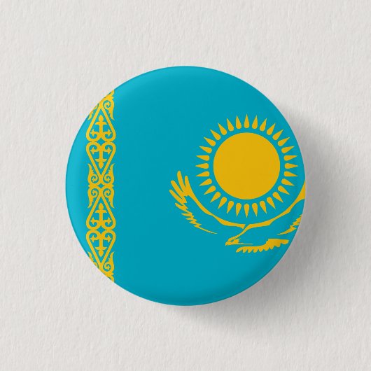 Kazachse vlag ronde button 3,2 cm (Voorkant)