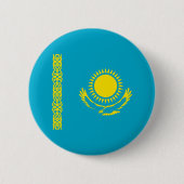 Kazachse vlag ronde button 5,7 cm (Voorkant)
