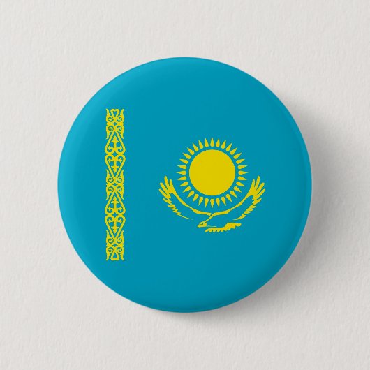 Kazachse vlag ronde button 5,7 cm (Voorkant)