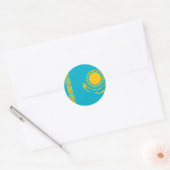 Kazachse vlag ronde sticker (Envelop)