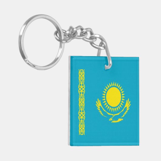 Kazachse vlag sleutelhanger (Voorkant Links)