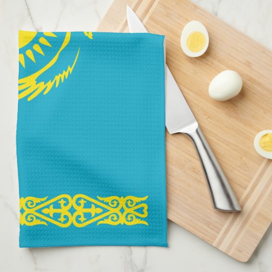 Kazachse vlag theedoek (Quarter Fold)