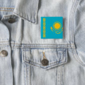 Kazachse vlag vierkante button 5,1 cm (In situ)