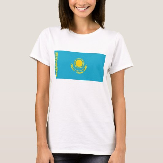 Kazachse vlag x kaart T-Shirt (Voorkant)