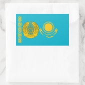Kazachstaanse vlag & Nationaal embleem, Kazachstan Rechthoekige Sticker (Tas)