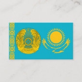 Kazachstaanse vlag & Nationaal embleem, Kazachstan Visitekaartje (Voorkant)