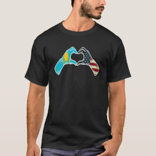 Kazachstan American USA Flag - Verenigde Staten Ka T-shirt