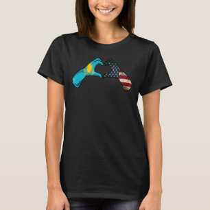 Kazachstan - Amerikaanse vlag - VS Kazachstan Hear T-shirt