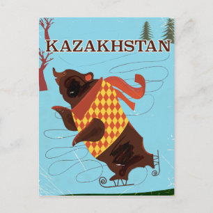 kazachstan cartoon vintage - poster briefkaart
