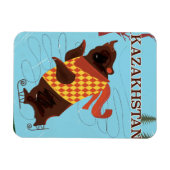 Kazachstan cartoon vintage reisposter magneet (Horizontaal)