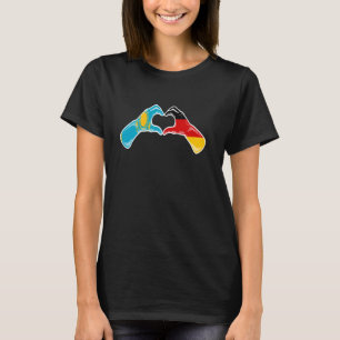 Kazachstan Duitsland Vlag - Kazachs Duits Hart T-shirt