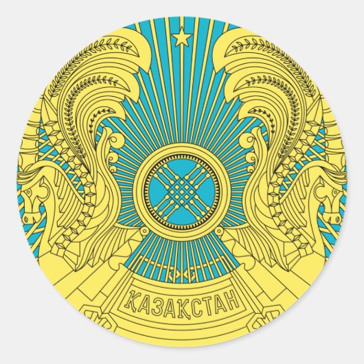 kazachstan embleem ronde sticker (Voorkant)